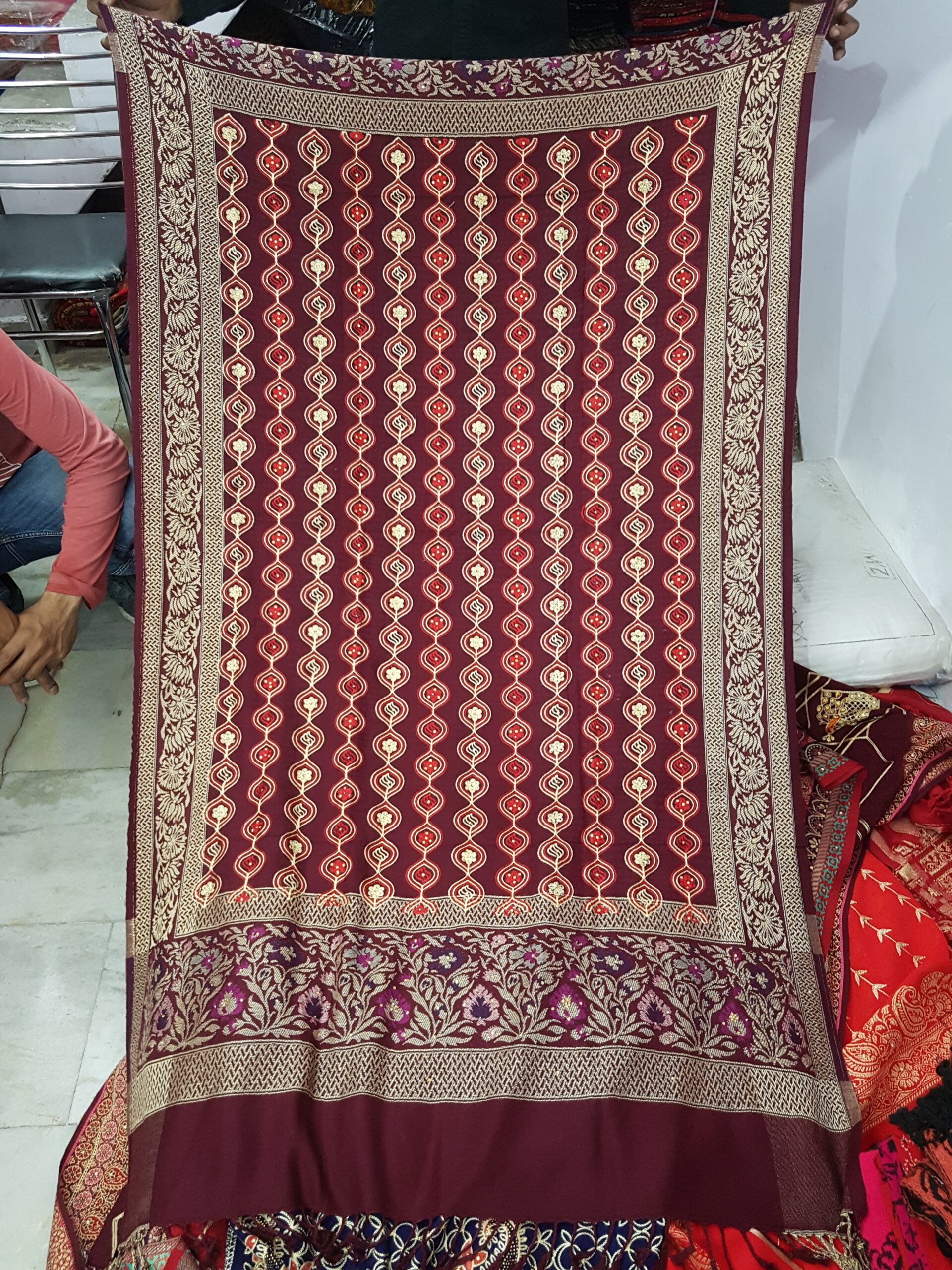 Embriodery Viscose Jaal Shawl