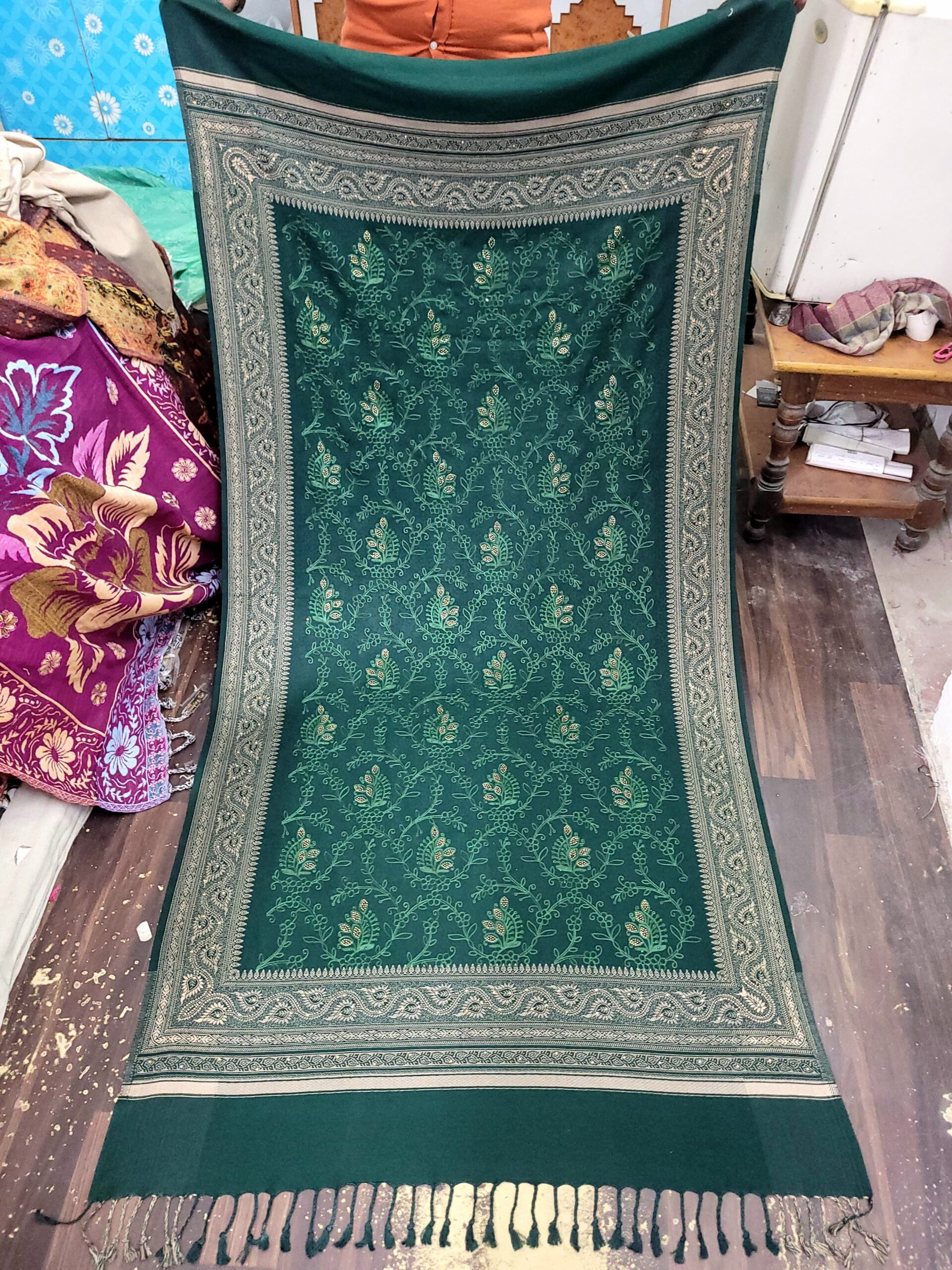 Acrylic Embriodery With Stone Work Shawl