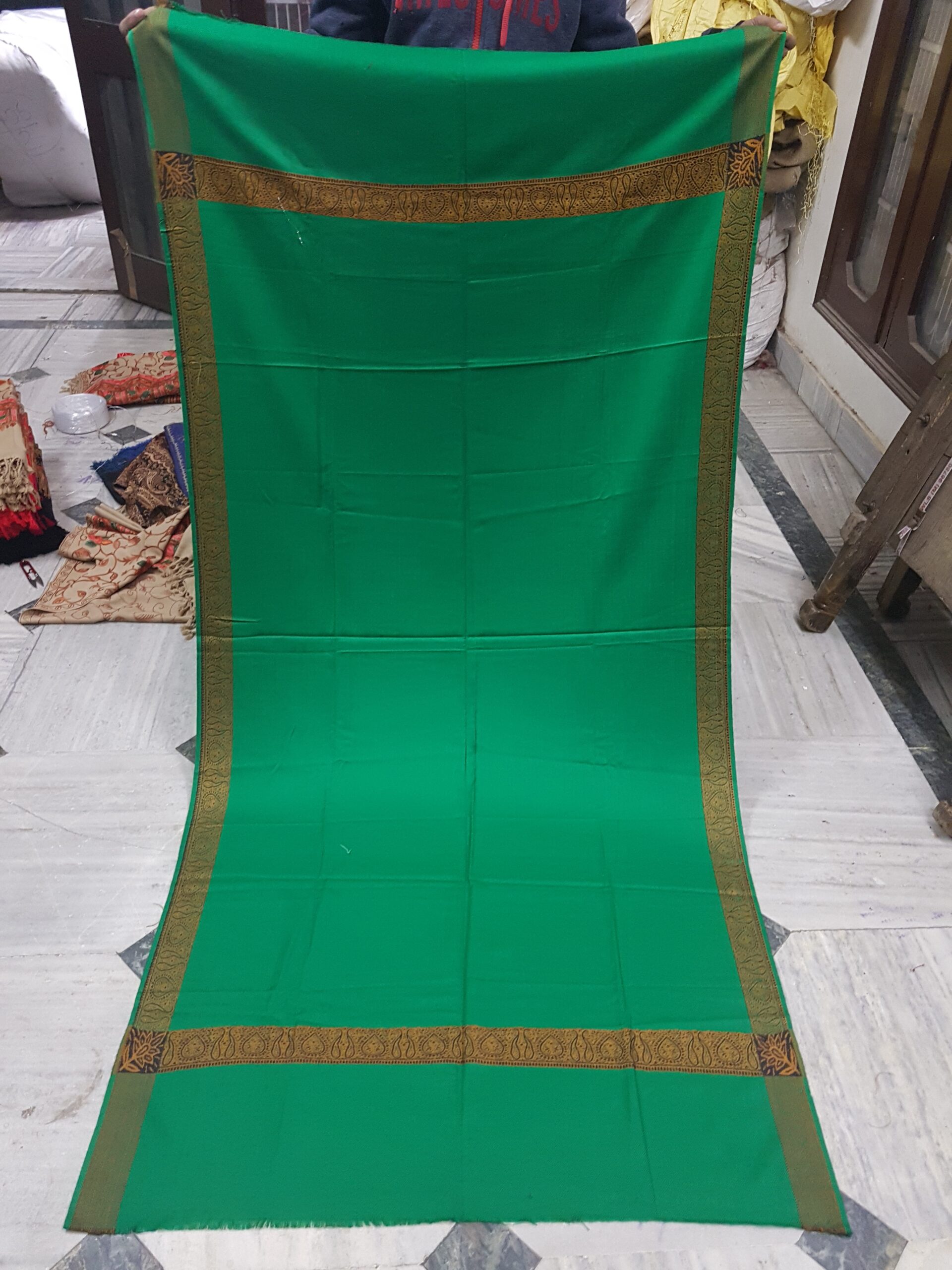Green Border Acrylic Shawl